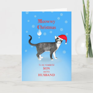 Cartes Pour Fêtes Annuelles Pour un fils et un mari, Joyeux Noël, minou