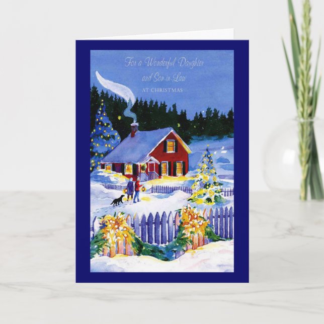 Cartes Pour Fêtes Annuelles Pour une fille et un beau-fils merveilleux (Devant)