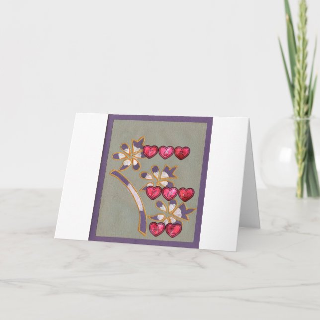 Cartes Pour Fêtes Annuelles Pour Vous De Moi : Beau Coeurs Floraux Design (Devant)