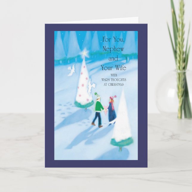 Cartes Pour Fêtes Annuelles Pour vous, Nephew et votre femme (Devant)
