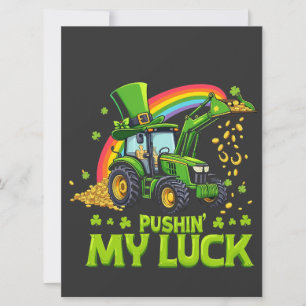 Cartes Pour Fêtes Annuelles Pousser ma chance Funny Excavateur St Patrick's Da