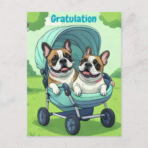 Cartes Pour Fêtes Annuelles Poussette pour Bouledogue Français