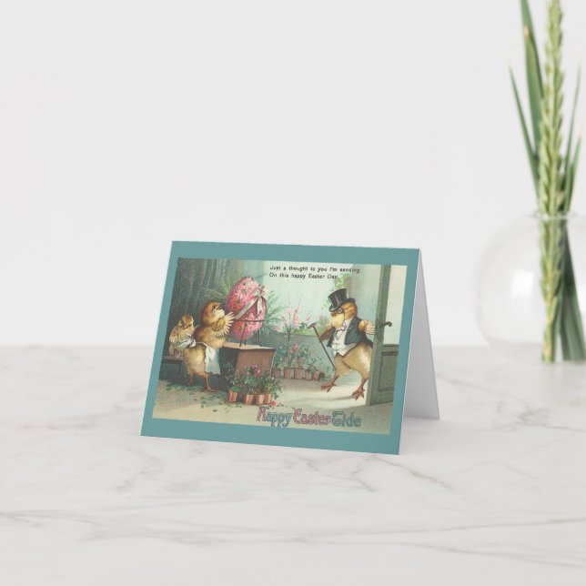 Cartes Pour Fêtes Annuelles Poussin de l'acheteur d'oeufs (Devant)