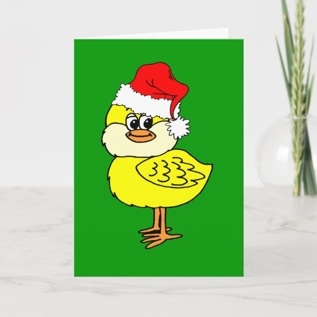 Cartes Pour Fêtes Annuelles Poussin de Noël (Devant)