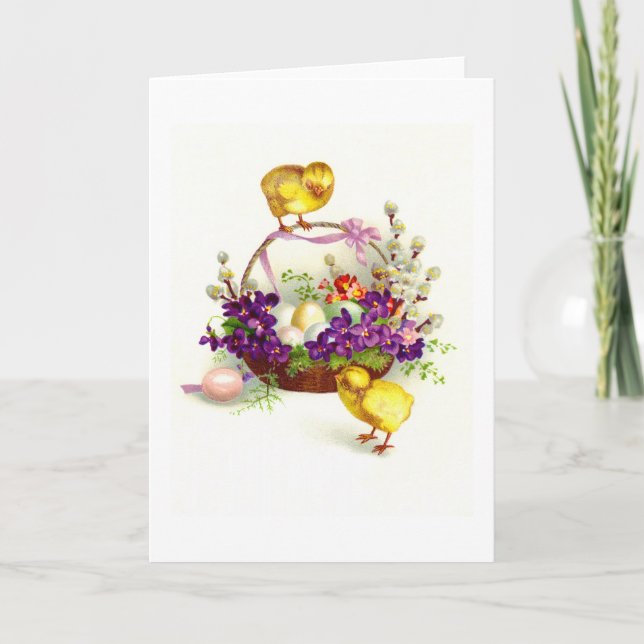Cartes Pour Fêtes Annuelles Poussins de Pâques (Devant)