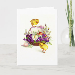 Cartes Pour Fêtes Annuelles Poussins de Pâques