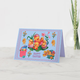 Cartes Pour Fêtes Annuelles Poussins de Pâques
