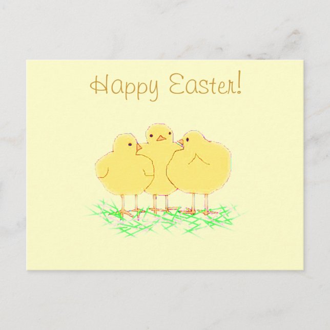 Cartes Pour Fêtes Annuelles Poussins de Pâques (Devant)