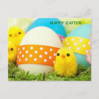 Cartes Pour Fêtes Annuelles poussins et oeufs de pâques
