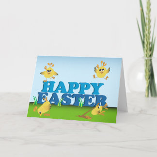 Cartes Pour Fêtes Annuelles Poussins heureux de Pâques
