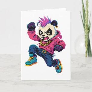 Cartes Pour Fêtes Annuelles Pouvoir de Panda Punk