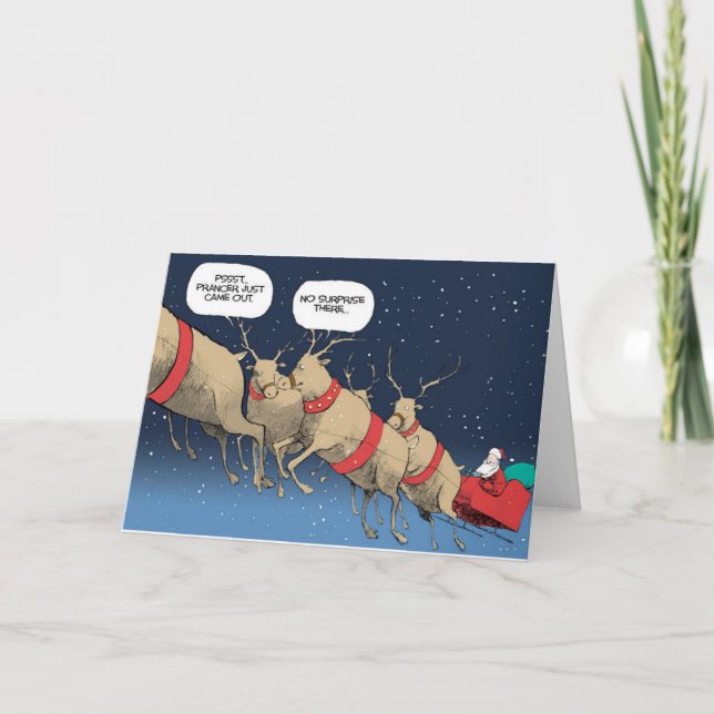 Cartes Pour Fêtes Annuelles Prancer gai (Devant)
