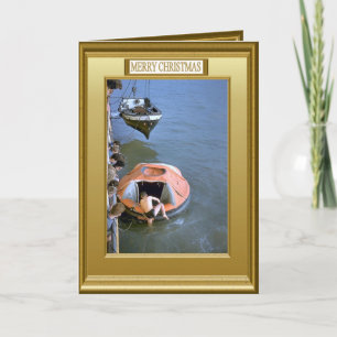 Cartes Pour Fêtes Annuelles Pratique de bateau de sauvetage depuis le pont de 