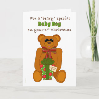 Cartes Pour Fêtes Annuelles Premier bébé de Special de Beary de Noël