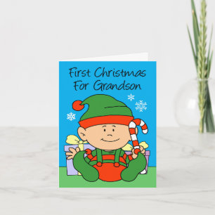Cartes Pour Fêtes Annuelles Premier elfe de Noël de Grand-fils