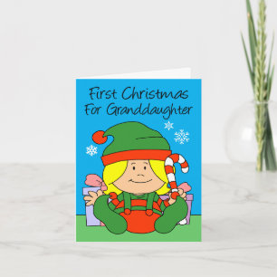 Cartes Pour Fêtes Annuelles Premier elfe de Noël de la petite-fille