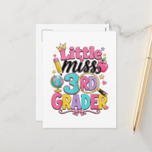 Cartes Pour Fêtes Annuelles Premier jour de la troisième petite Miss 3e année