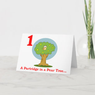 Cartes Pour Fêtes Annuelles Premier jour de Noël une perdrix dans un arbre à p