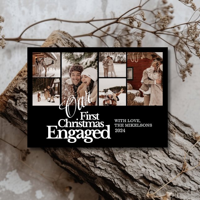 Cartes Pour Fêtes Annuelles Premier Noël avec plusieurs photos élégantes (Créateur téléchargé)