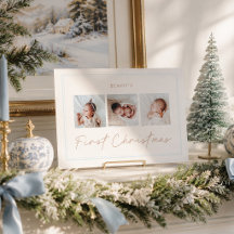 Premier Noël avec une bordure bleu bébé Prépa Clas