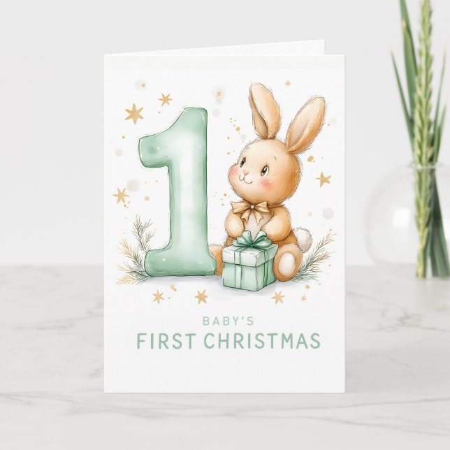 Cartes Pour Fêtes Annuelles Premier Noël de bébé (Devant)