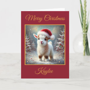 Cartes Pour Fêtes Annuelles Premier Noël de bébé chèvre