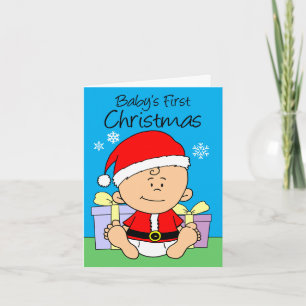 Cartes Pour Fêtes Annuelles Premier Noël de bébé Petit Père Noël mignon