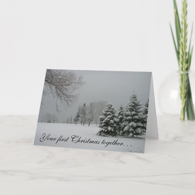 Cartes Pour Fêtes Annuelles Premier Noël de couple - Paysage d'hiver (Devant)