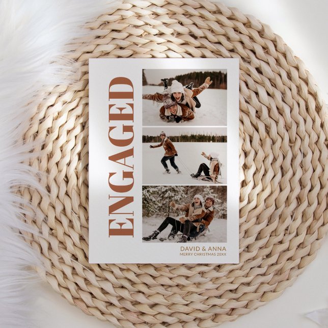 Cartes Pour Fêtes Annuelles Premier Noël de fiançailles 3 Photo Moderne (Créateur téléchargé)