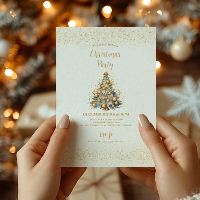 Cartes Pour Fêtes Annuelles Premier Noël de l'or engagé (Créateur téléchargé)