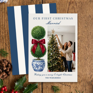 Cartes Pour Fêtes Annuelles Premier Noël de mariage en topiaire grandmillennia