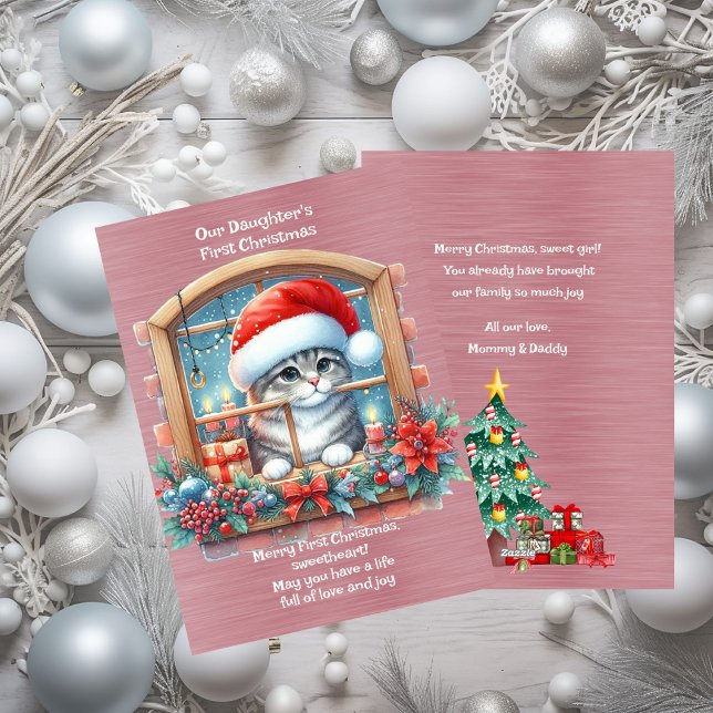 Cartes Pour Fêtes Annuelles Premier Noël de notre fille (Créateur téléchargé)