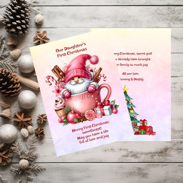 Cartes Pour Fêtes Annuelles Premier Noël de notre fille (Créateur téléchargé)