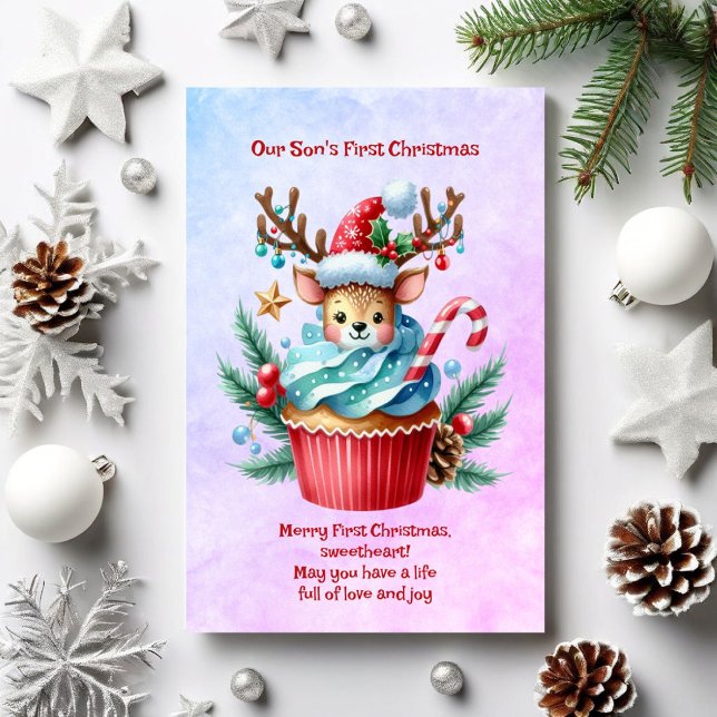 Cartes Pour Fêtes Annuelles Premier Noël de notre fils (Créateur téléchargé)