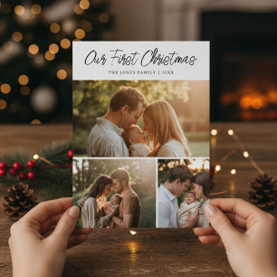 Cartes Pour Fêtes Annuelles Premier Noël Douce Fête de Famille Vœux