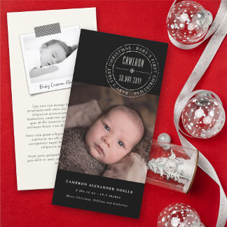 Cartes Pour Fêtes Annuelles Premier Noël du bébé de phoque étampé du cercle cl