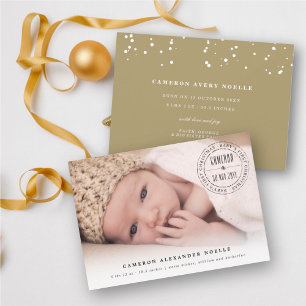Cartes Pour Fêtes Annuelles Premier Noël du bébé de phoque étampé du cercle cl