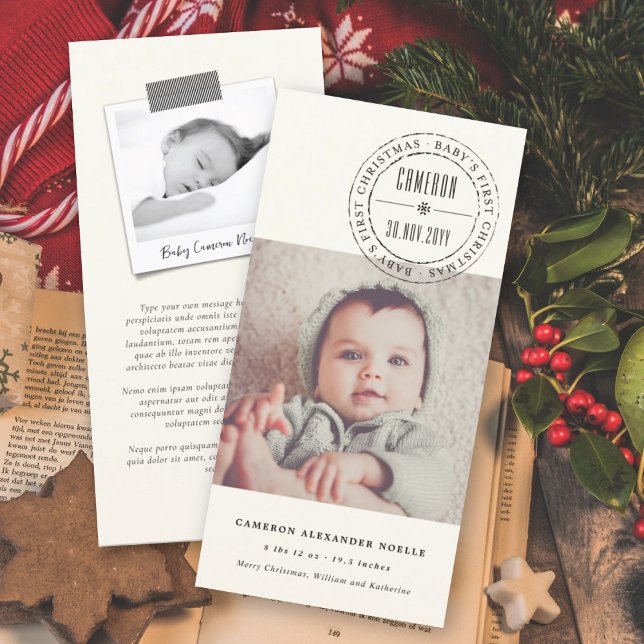 Cartes Pour Fêtes Annuelles Premier Noël du bébé de phoque étampé du cercle cl (Créateur téléchargé)