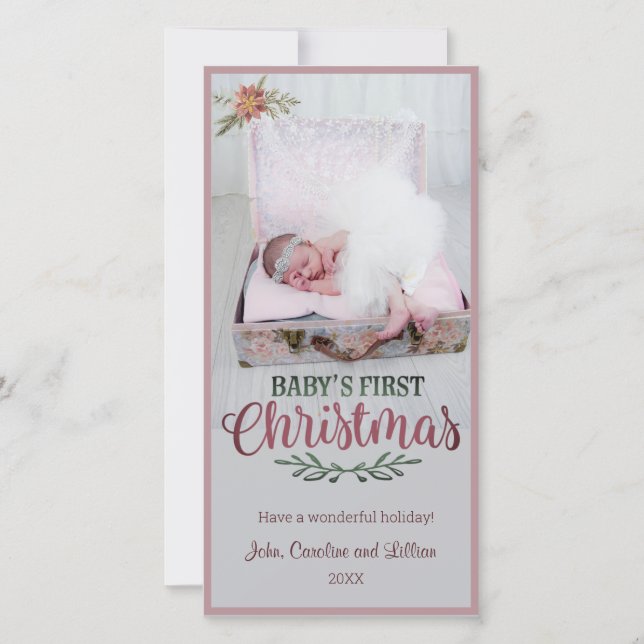 Cartes Pour Fêtes Annuelles Premier Noël du bébé - Photo (Devant)