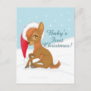 Cartes Pour Fêtes Annuelles Premier Noël du bébé (renne)