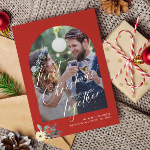 Cartes Pour Fêtes Annuelles Premier Noël écriture manuscrite photo mariage