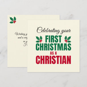 Cartes Pour Fêtes Annuelles PREMIER NOËL EN TANT QUE CHRÉTIEN POUR LE Nouveau