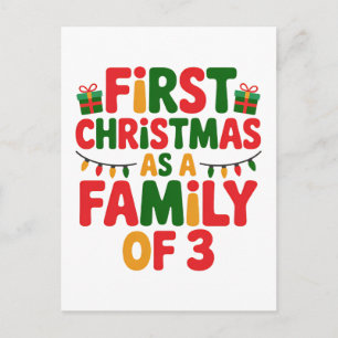 Cartes Pour Fêtes Annuelles Premier Noël en tant que famille de 3 Funny Matchi