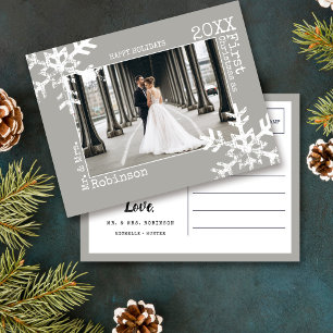 Cartes Pour Fêtes Annuelles Premier Noël en tant que M. et Mme Flocon de Neige