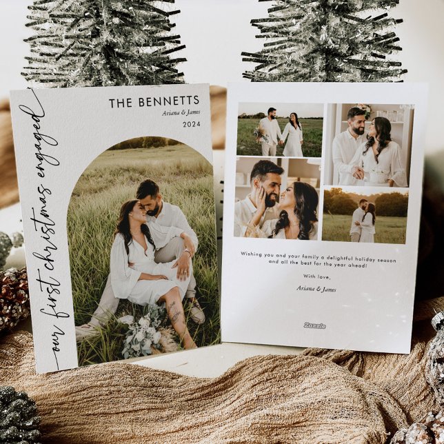 Cartes Pour Fêtes Annuelles Premier Noël engagé Photo Noël (Créateur téléchargé)