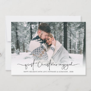 Cartes Pour Fêtes Annuelles Premier Noël Engagé Photo Overlay Noms Année