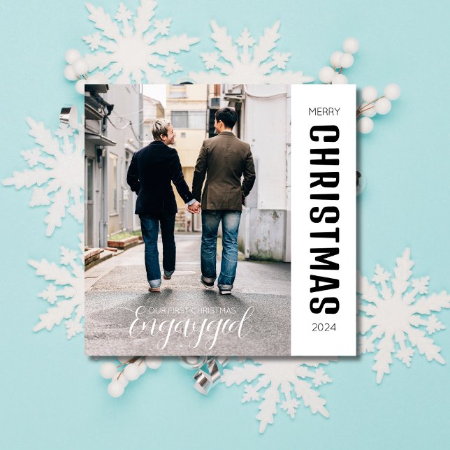 Cartes Pour Fêtes Annuelles Premier Noël Engayed Gay pride Photo personnalisée (Créateur téléchargé)