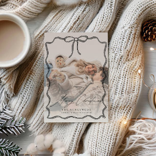 Cartes Pour Fêtes Annuelles Premier Noël Marié Bow Photo Noël