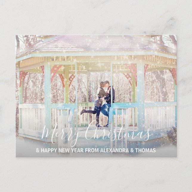 Cartes Pour Fêtes Annuelles Premier Noël Marié Engagé Nouvel An | PHOTO (Devant)