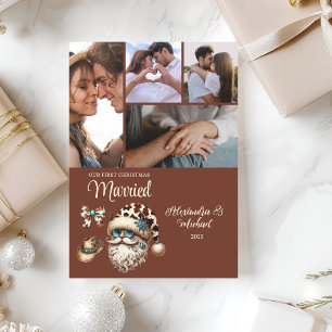 Cartes Pour Fêtes Annuelles Premier Noël mariés occidental 5 Photo